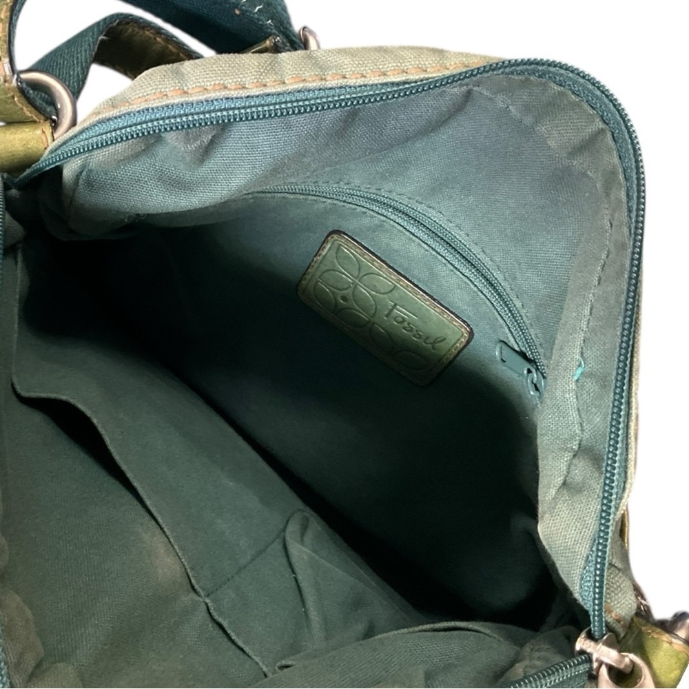 💚 Fossil Vintage Green Leather Crossbody Bag‎ – Distressed Boho Utility Vibe 🎒 - Picture 6 of 6